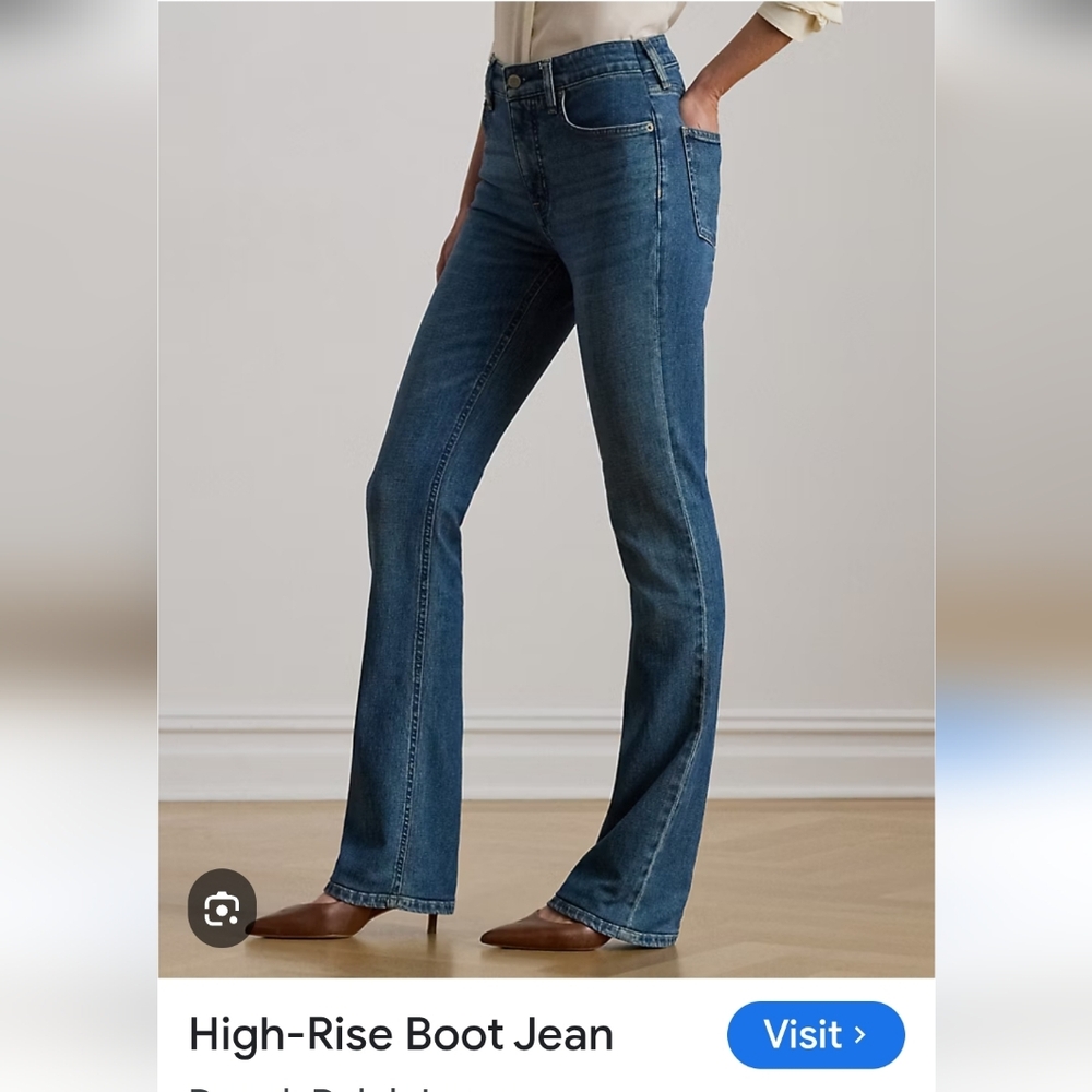 Ralph Lauren Women's Light High Rise Blue Boot Cut Jeans NWT - ALTERED - Picture 4 of 4